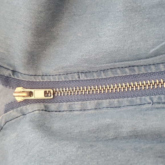 Cupro Bronamina Sleeveless Denim Blue Zip Up Dress - Picture 6 of 7